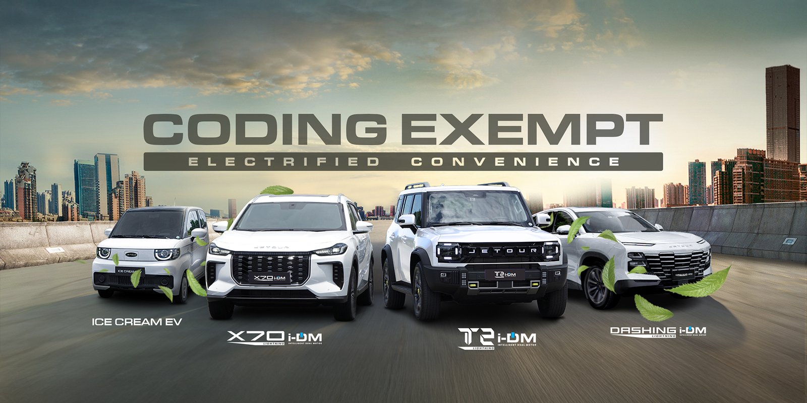 JETOUR SUV featured in a campaign about coding exemption benefits